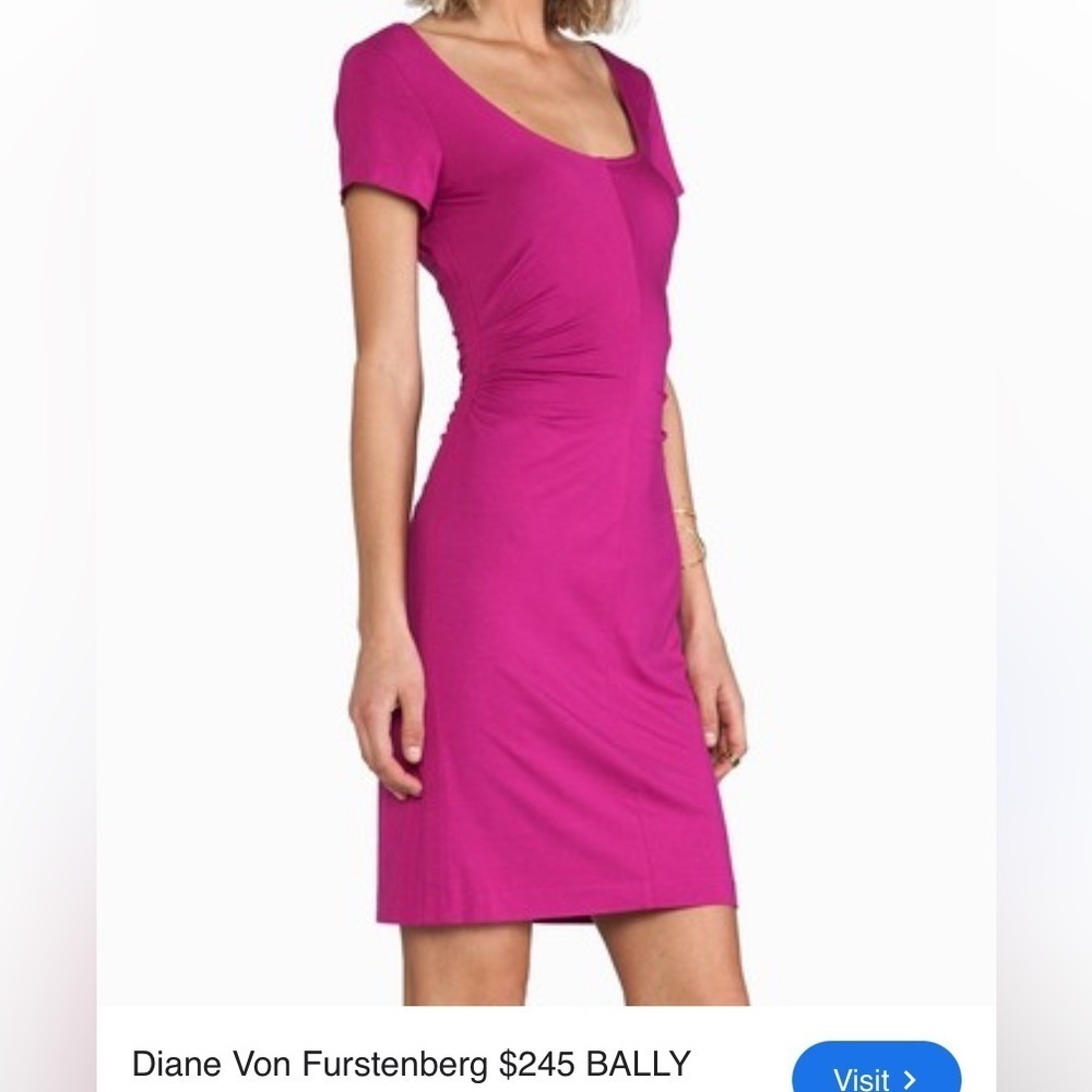 Diane Von Furstenberg dress mini orchid bloom jersey knit Medium - Picture 3 of 12